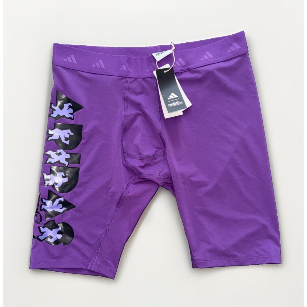 Adidas Jeremy Scott Biker Bike Shorts Mens XL Purple JL9215 Training Tights 8.5”